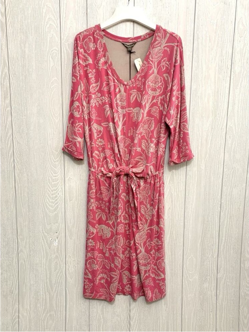 Pink Floral Tie-Waist Dress